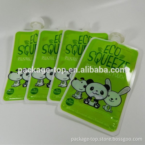 Eco friendly spout pouch eco squeeze reusable food pouch